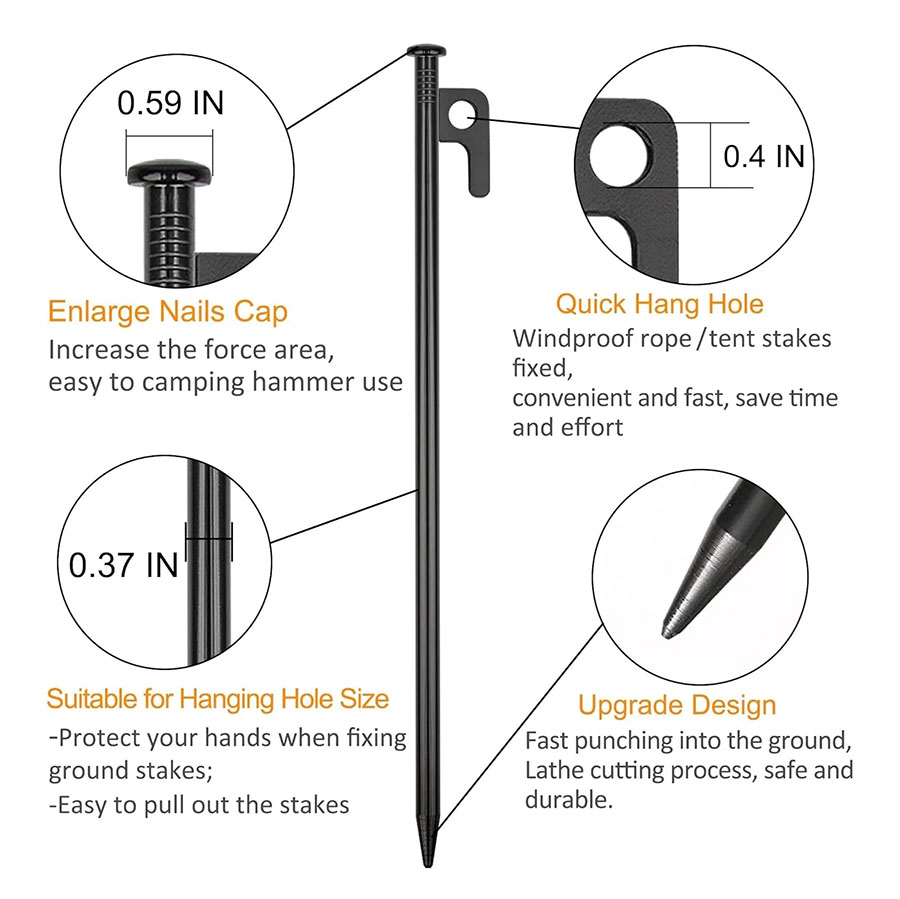 Camping Tent Pegs Ground Nails - огляд і ціна Heavy Equipment Supplies
